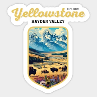 USA - NATIONAL PARK - YELLOWSTONE Hayden Valley - 2 Sticker